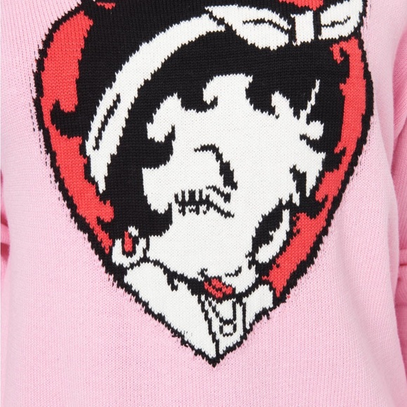 NWT: Betty Boop X Unique Vintage - Pink Betty Boop Love Heart Sweater (SIZE M/L) - Picture 5 of 6